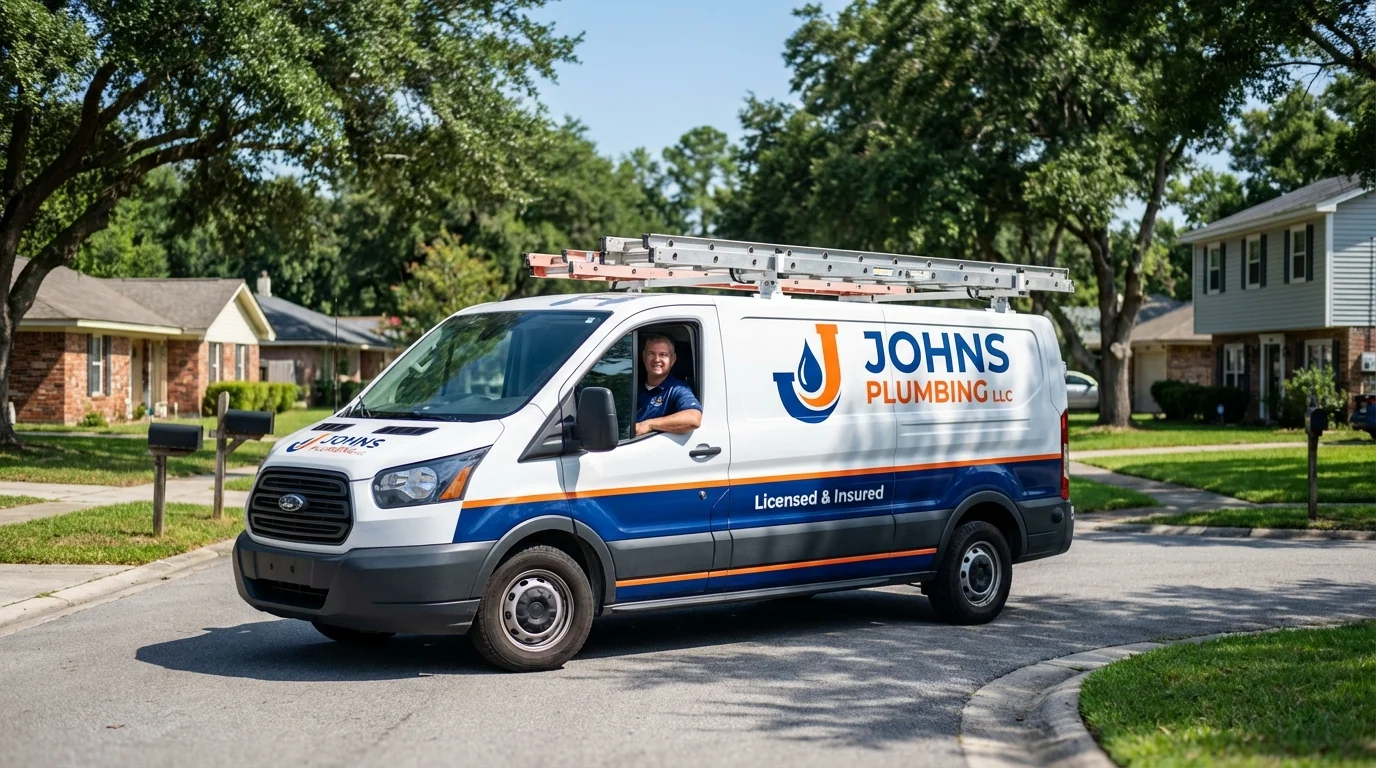 Johns Plumbing LLC service van in Richland Center, WI