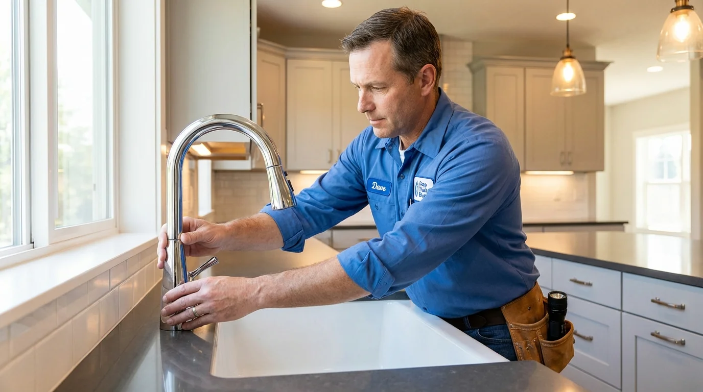 Kitchen faucet installation by Johns Plumbing LLC in Richland Center